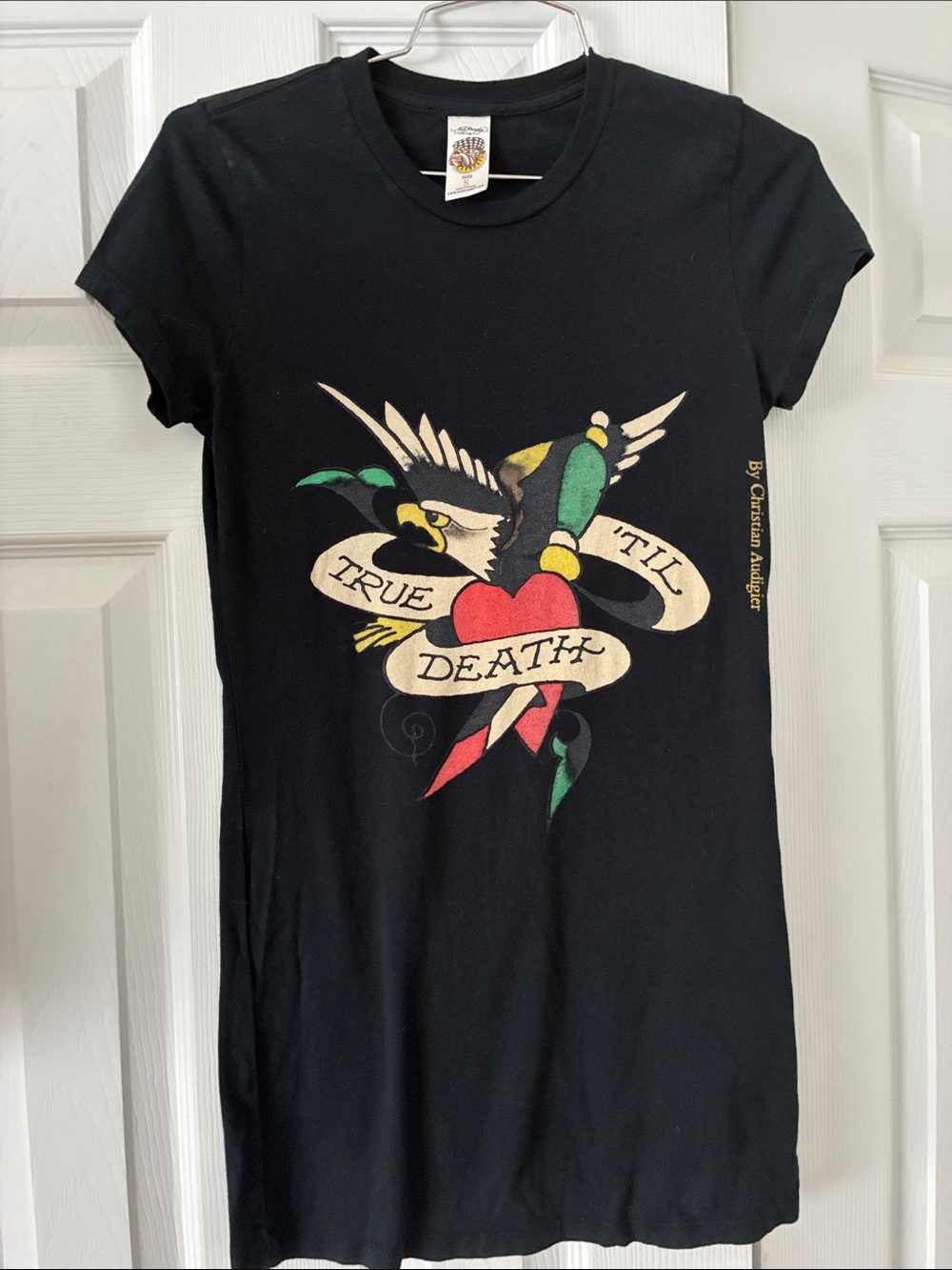 Christian Audigier Black Tee “til true death” vintage tee